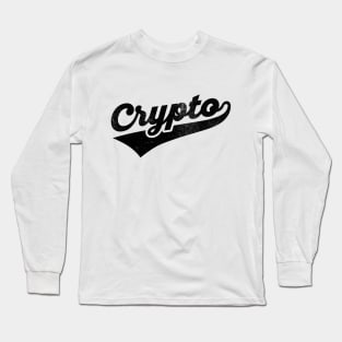 Crypto Vintage Athletic Swoosh Retro Design Long Sleeve T-Shirt